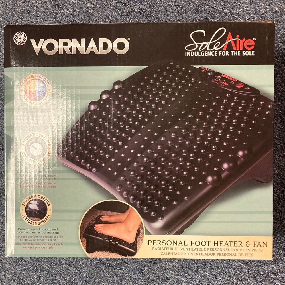 SoleAire Black Personal Foot Heater & Fan